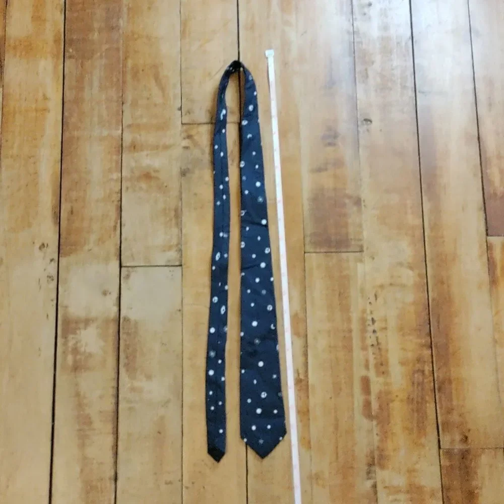 Old navy Tie Size 8 Boys Navy Blue White Design Easter Preppy Wedding Formal